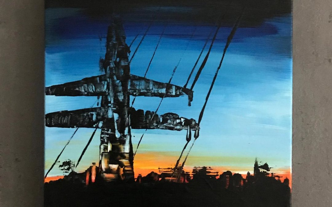 Power Pole Dawn (30×30)