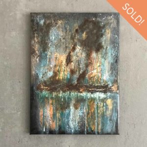 Weathered Abstract Acrylic Painting